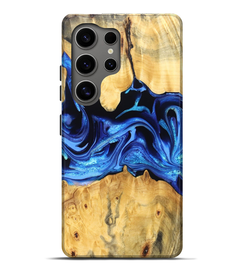 Galaxy S25 Ultra Wood Live Edge Phone Case - Gauge (Blue, 823238)