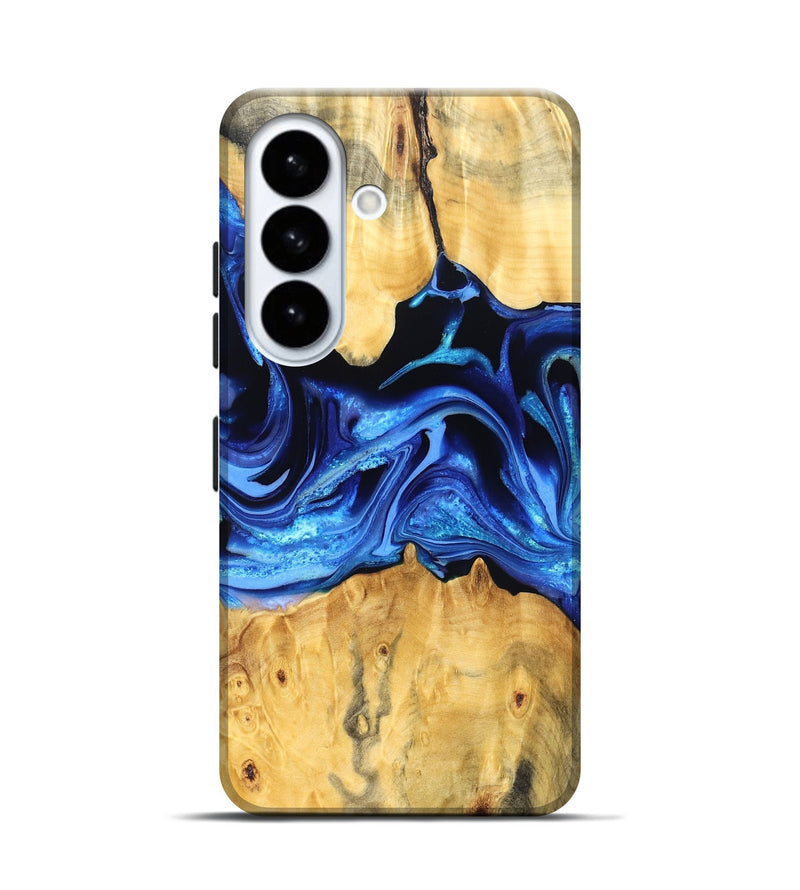 Galaxy S26 Wood Live Edge Phone Case - Gauge (Blue, 823238)