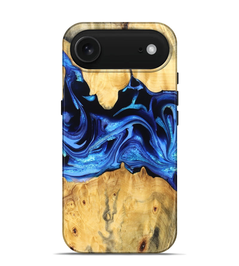 iPhone 17 Air Wood Live Edge Phone Case - Gauge (Blue, 823238)