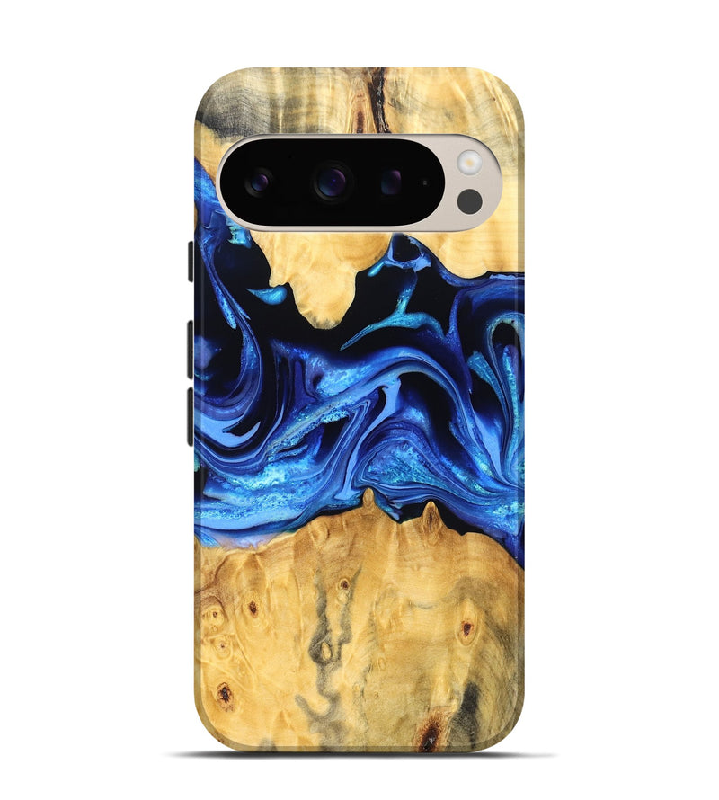 Pixel 9 Wood Live Edge Phone Case - Gauge (Blue, 823238)