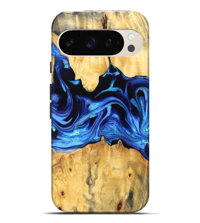 Pixel 9 Pro XL Wood Live Edge Phone Case - Gauge (Blue, 823238)