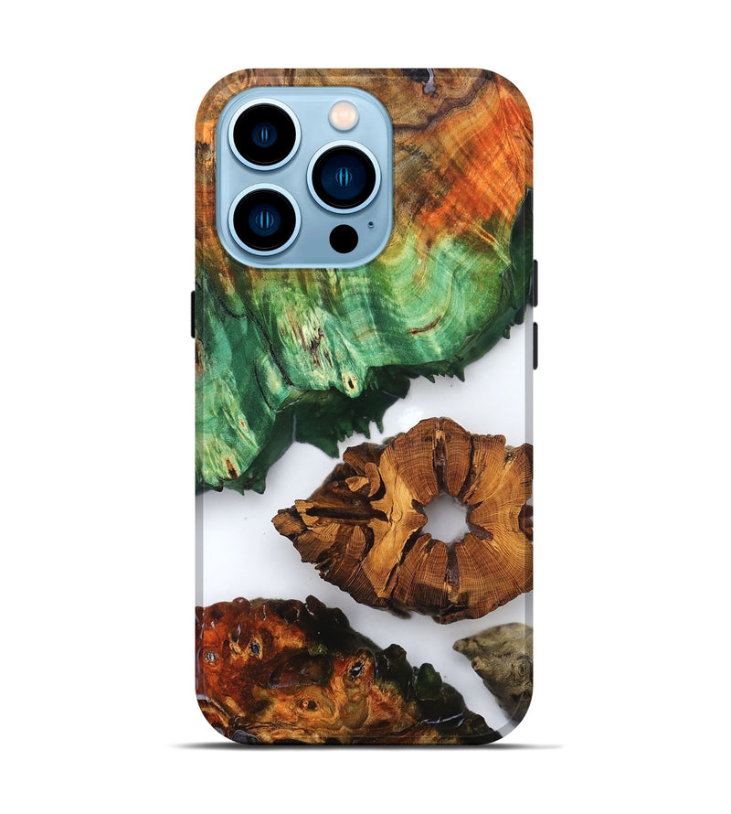 iPhone 14 Pro Wood Live Edge Phone Case - Shavon (Clear, 823239)