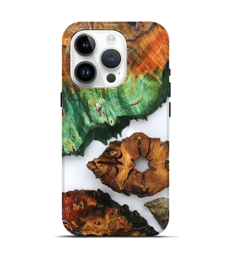 iPhone 15 Pro Wood Live Edge Phone Case - Shavon (Clear, 823239)