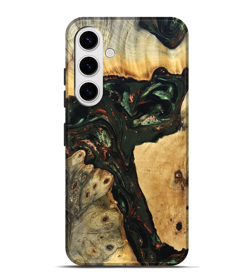 Galaxy S25 Plus Wood Live Edge Phone Case - Tonya (Green, 823240)