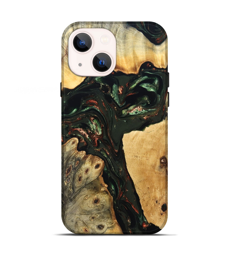 iPhone 13 Wood Live Edge Phone Case - Tonya (Green, 823240)