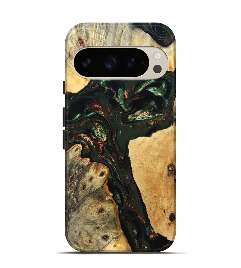 Pixel 10 Pro Wood Live Edge Phone Case - Tonya (Green, 823240)