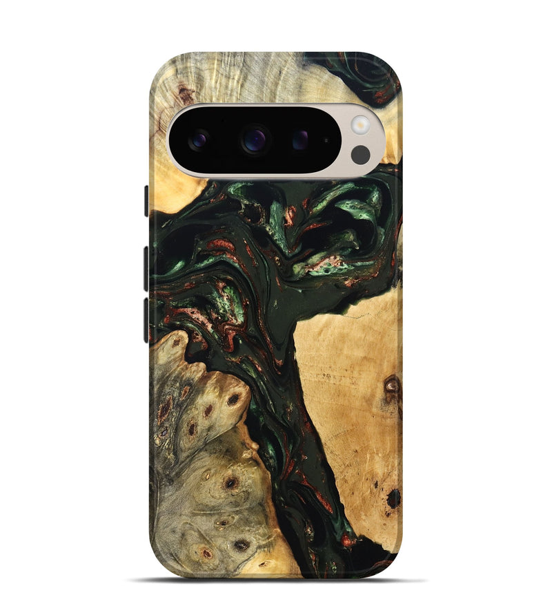 Pixel 9 Wood Live Edge Phone Case - Tonya (Green, 823240)