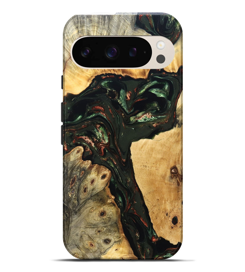 Pixel 9 Pro XL Wood Live Edge Phone Case - Tonya (Green, 823240)
