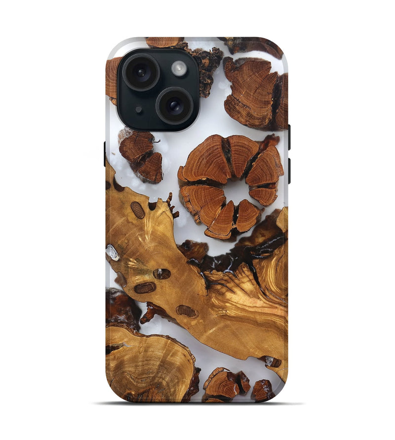 iPhone 15 Wood Live Edge Phone Case - Marty (Clear, 823241)