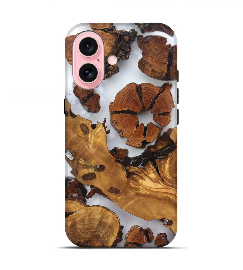 iPhone 16 Wood Live Edge Phone Case - Marty (Clear, 823241)
