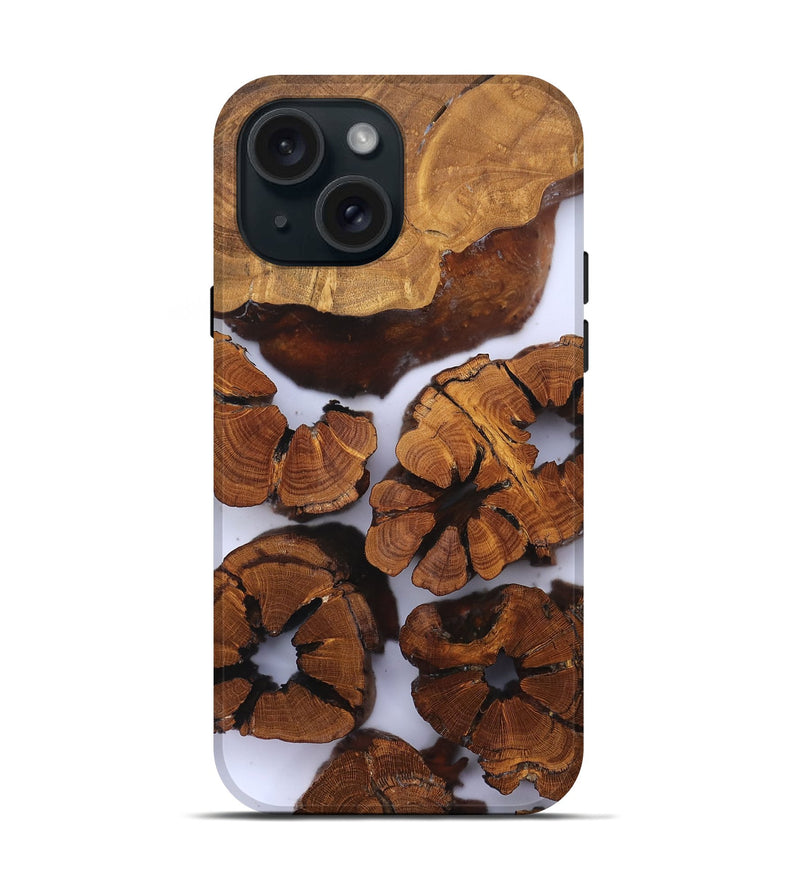iPhone 15 Wood Live Edge Phone Case - Freya (Clear, 823242)