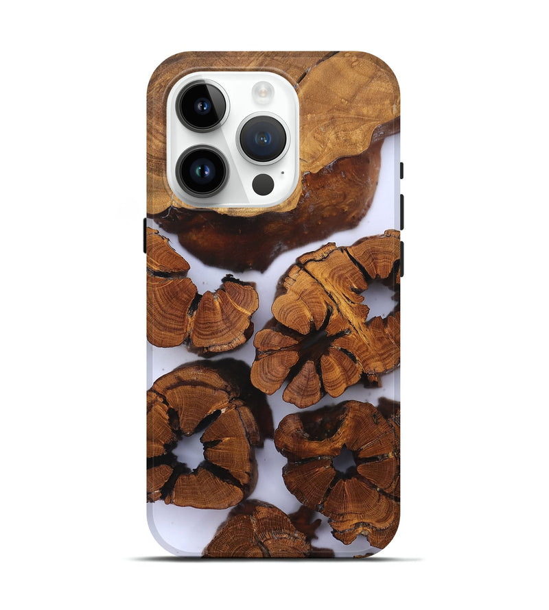 iPhone 15 Pro Wood Live Edge Phone Case - Freya (Clear, 823242)