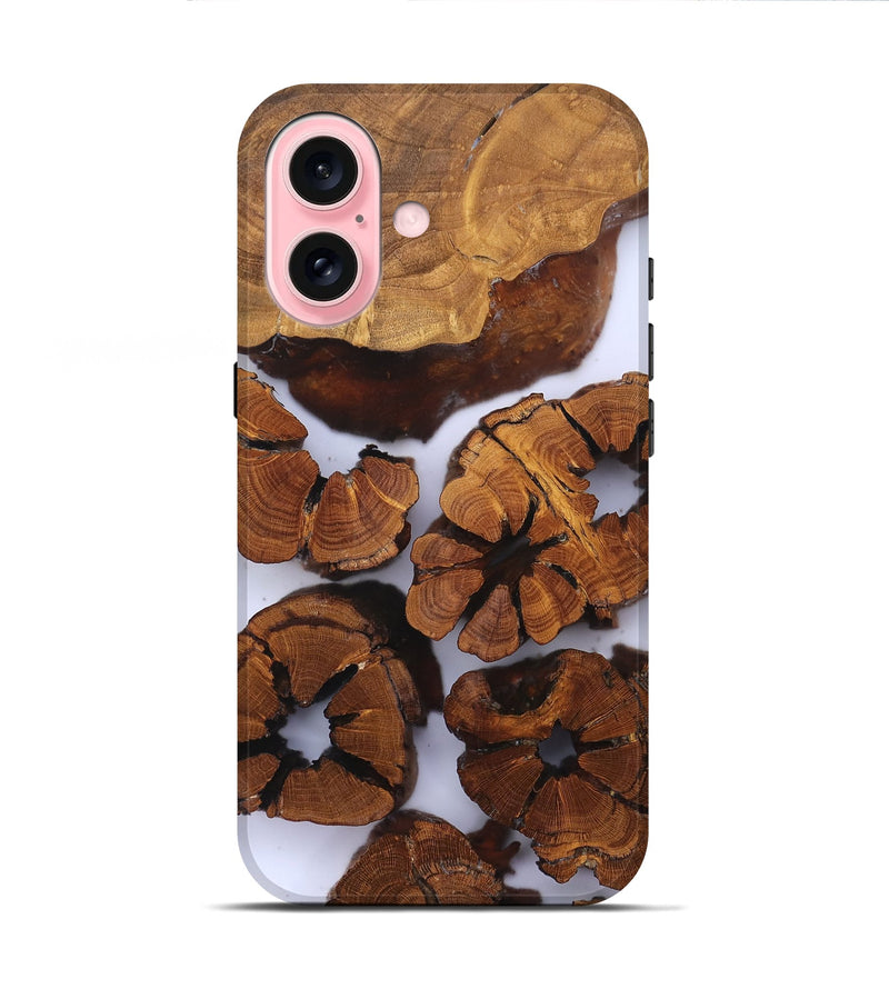 iPhone 16 Wood Live Edge Phone Case - Freya (Clear, 823242)