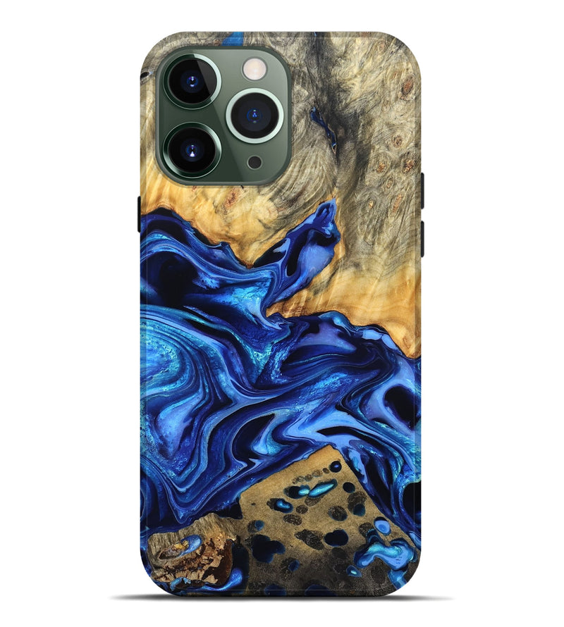 iPhone 13 Pro Max Wood Live Edge Phone Case - Darby (Blue, 823243)
