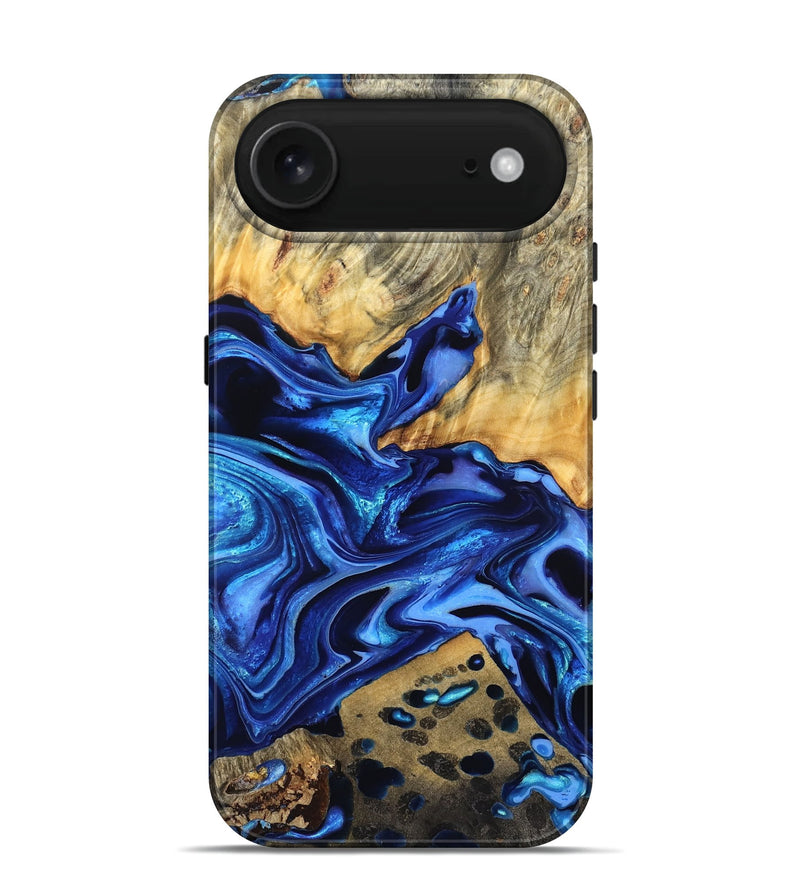 iPhone 17 Air Wood Live Edge Phone Case - Darby (Blue, 823243)