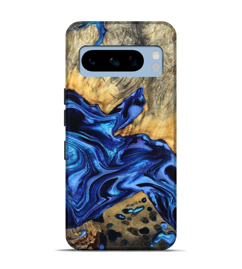Pixel 8 Pro Wood Live Edge Phone Case - Darby (Blue, 823243)