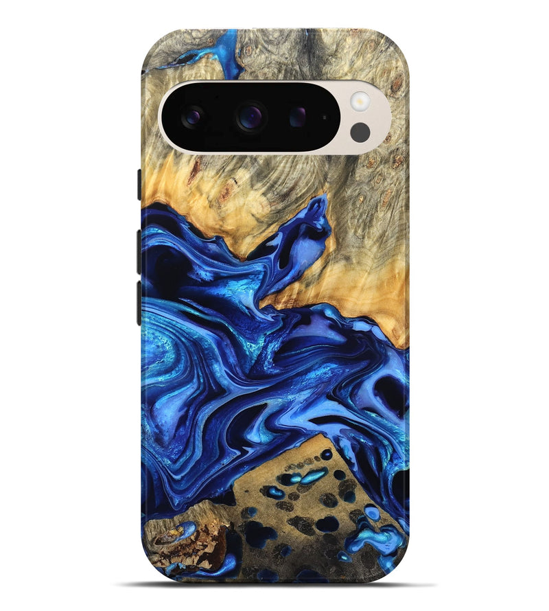 Pixel 9 Pro XL Wood Live Edge Phone Case - Darby (Blue, 823243)