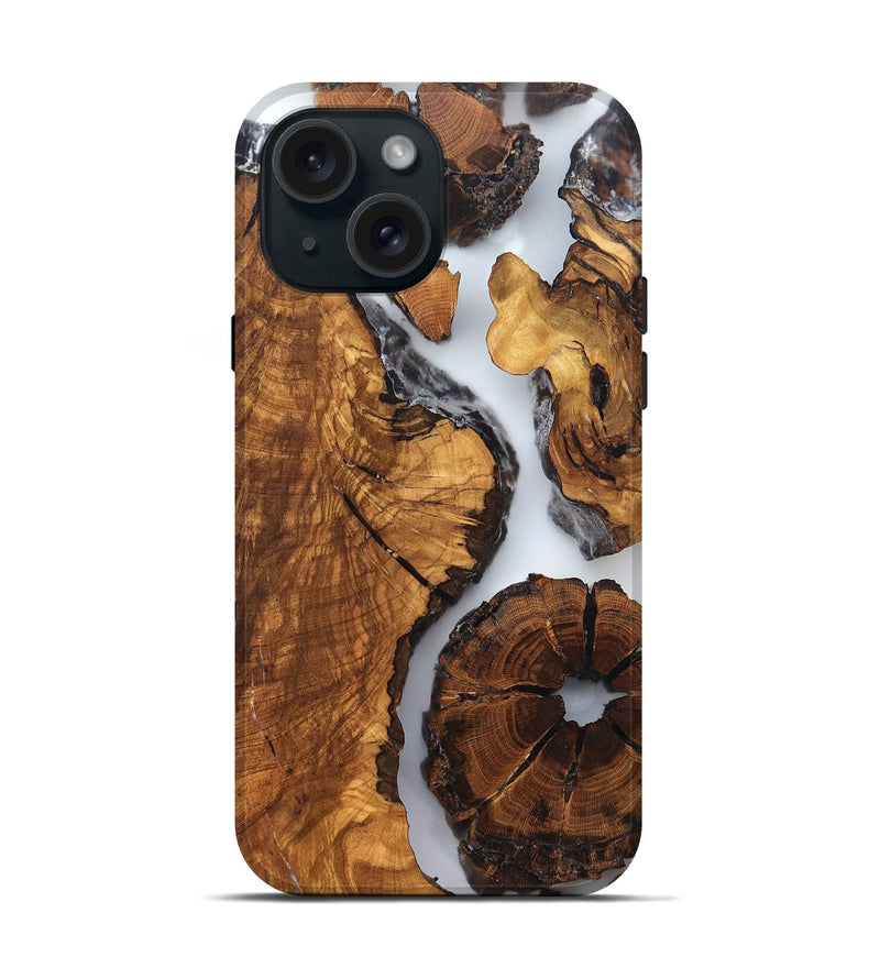 iPhone 15 Wood Live Edge Phone Case - Rihanna (Clear, 823244)