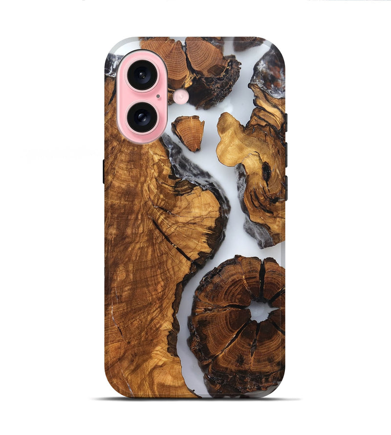 iPhone 16 Wood Live Edge Phone Case - Rihanna (Clear, 823244)