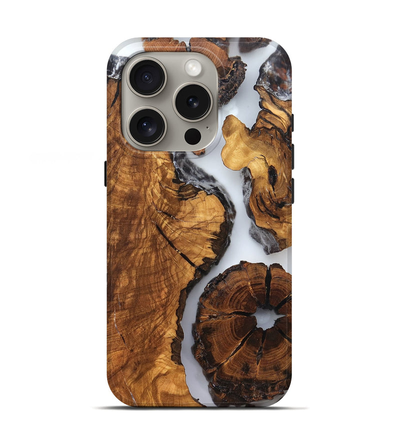 iPhone 16 Pro Wood Live Edge Phone Case - Rihanna (Clear, 823244)