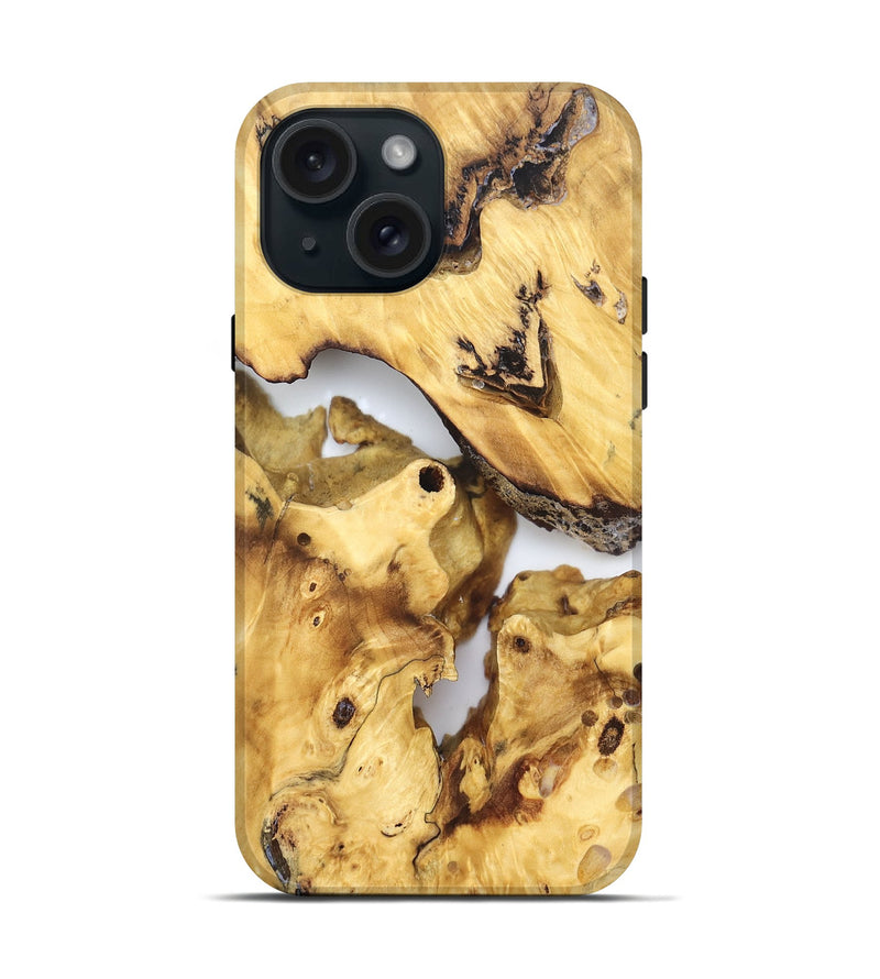 iPhone 15 Wood Live Edge Phone Case - Marcel (Clear, 823245)
