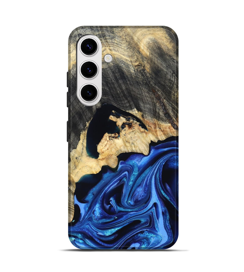 Galaxy S25 Wood Live Edge Phone Case - Wyatt (Blue, 823247)