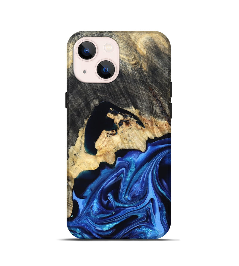 iPhone 13 mini Wood Live Edge Phone Case - Wyatt (Blue, 823247)