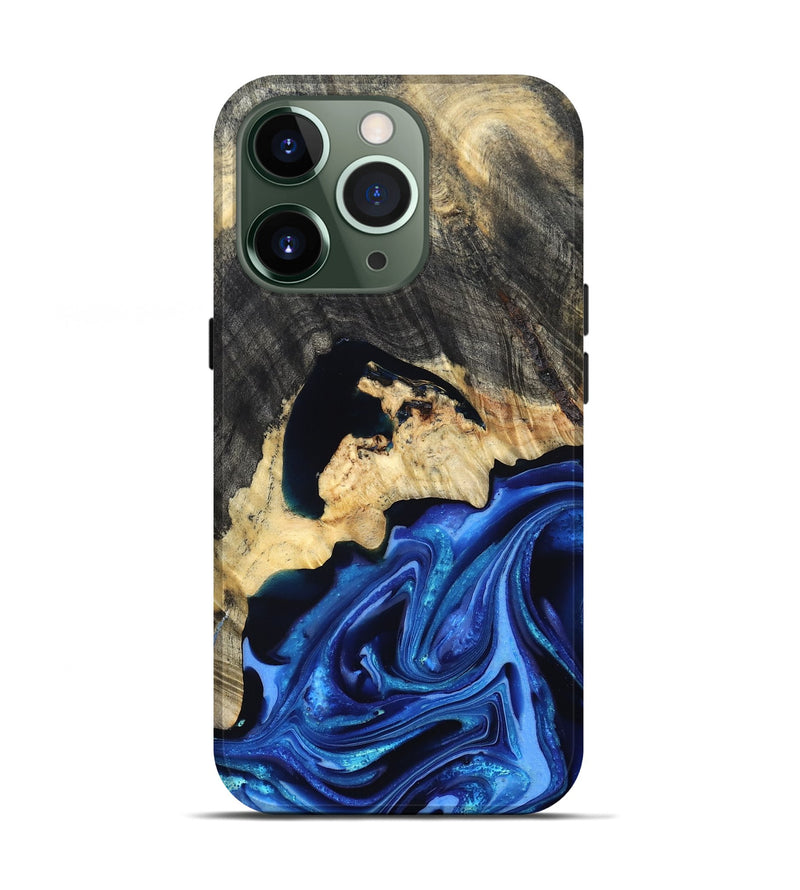 iPhone 13 Pro Wood Live Edge Phone Case - Wyatt (Blue, 823247)