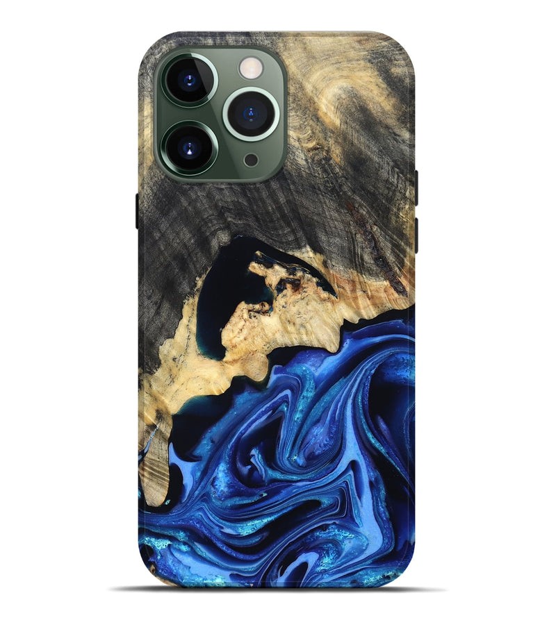 iPhone 13 Pro Max Wood Live Edge Phone Case - Wyatt (Blue, 823247)