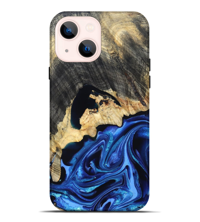 iPhone 14 Plus Wood Live Edge Phone Case - Wyatt (Blue, 823247)