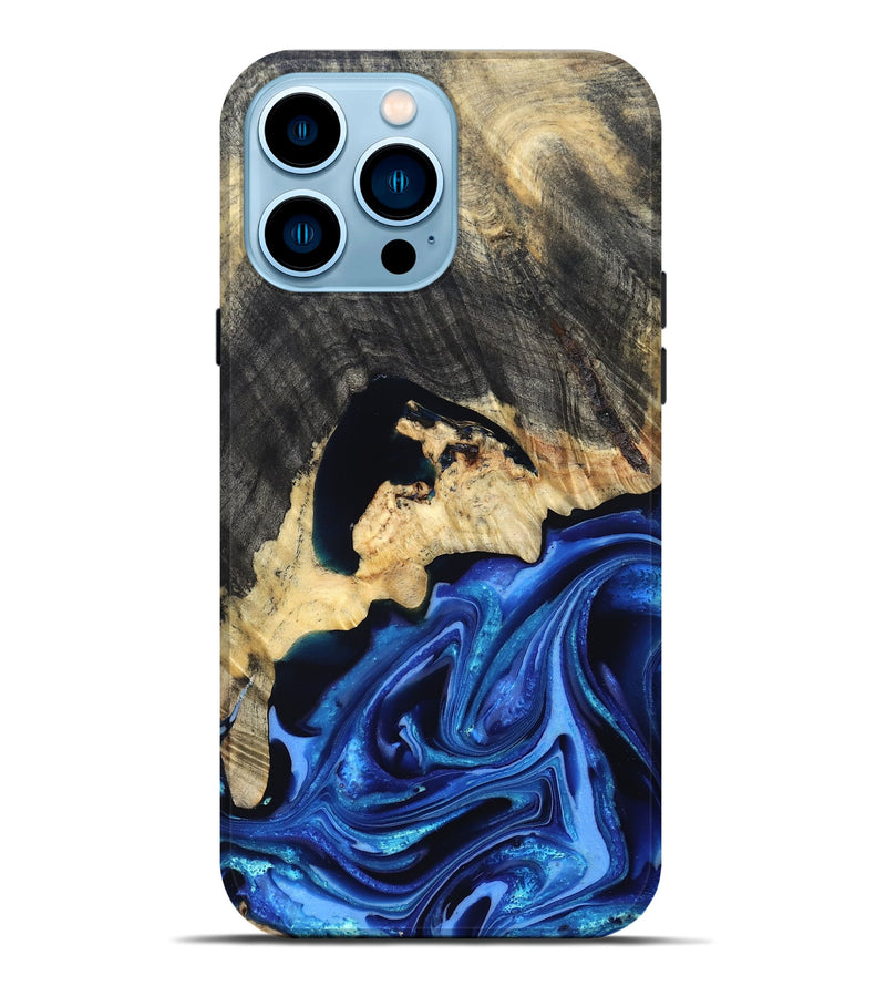 iPhone 14 Pro Max Wood Live Edge Phone Case - Wyatt (Blue, 823247)