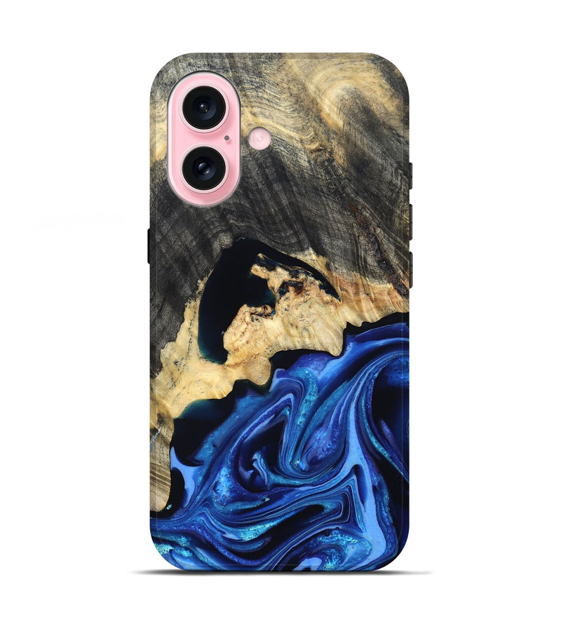 iPhone 17 Wood Live Edge Phone Case - Wyatt (Blue, 823247)