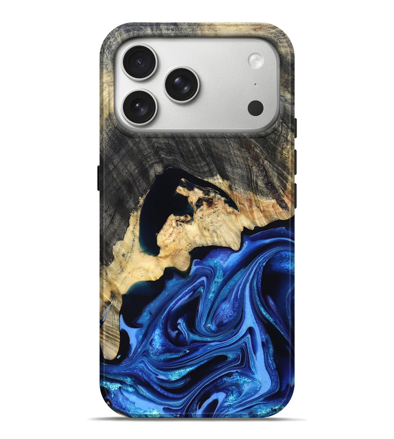 iPhone 17 Pro Max Wood Live Edge Phone Case - Wyatt (Blue, 823247)