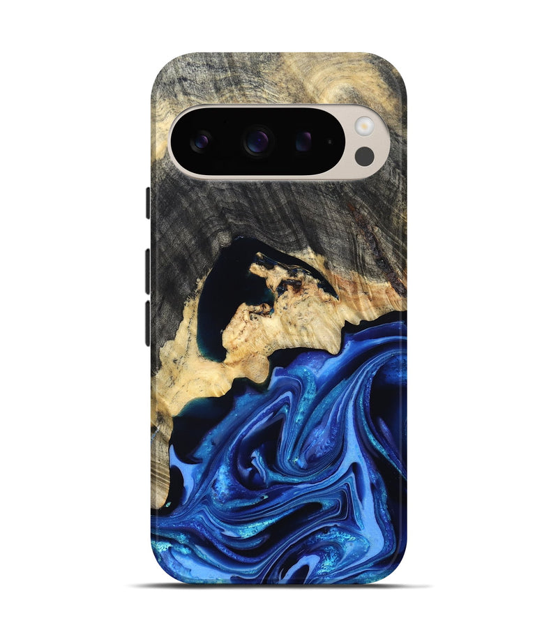 Pixel 9 Wood Live Edge Phone Case - Wyatt (Blue, 823247)
