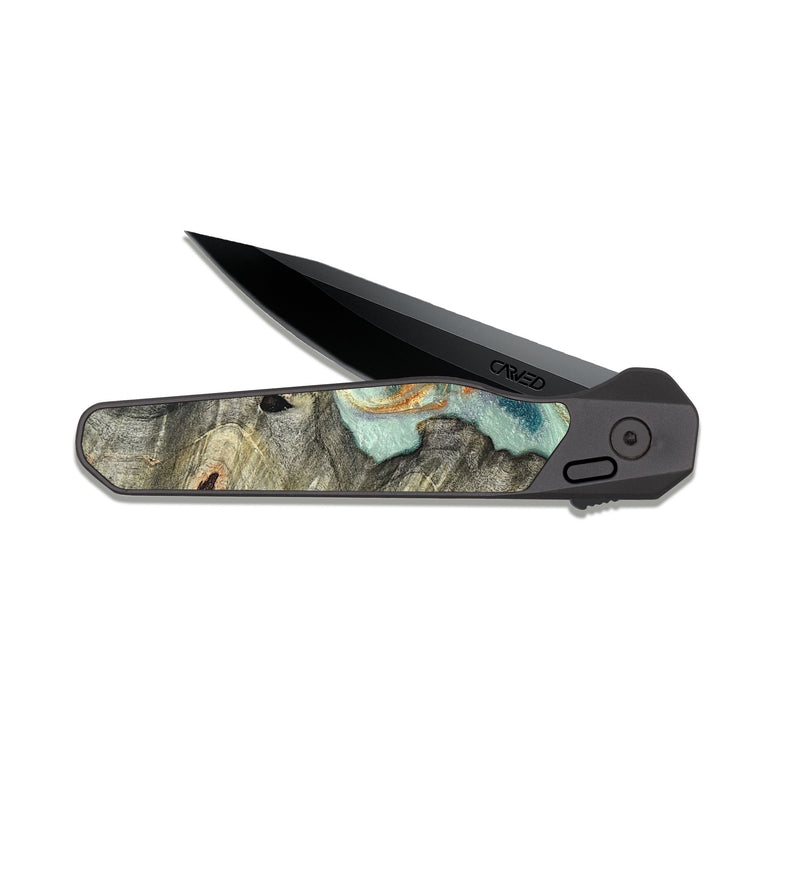 EDC Dark Slate Wood Pocket Knife - Raymon (Green, 823254)