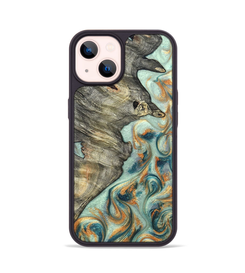 iPhone 14 Wood Phone Case - Raymon (Green, 823254)