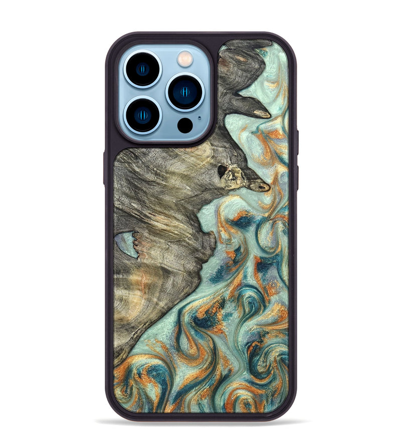 iPhone 14 Pro Max Wood Phone Case - Raymon (Green, 823254)