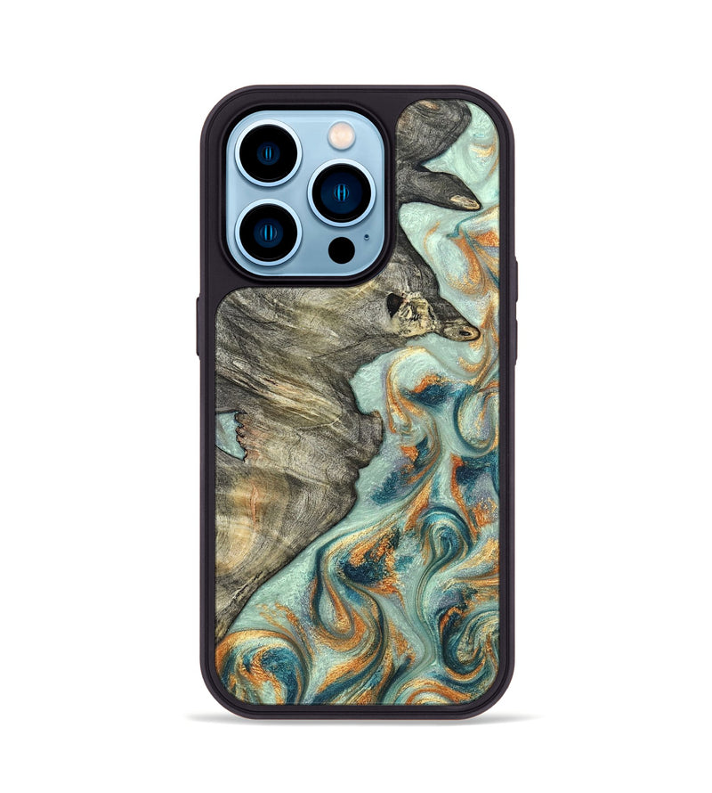 iPhone 14 Pro Wood Phone Case - Raymon (Green, 823254)