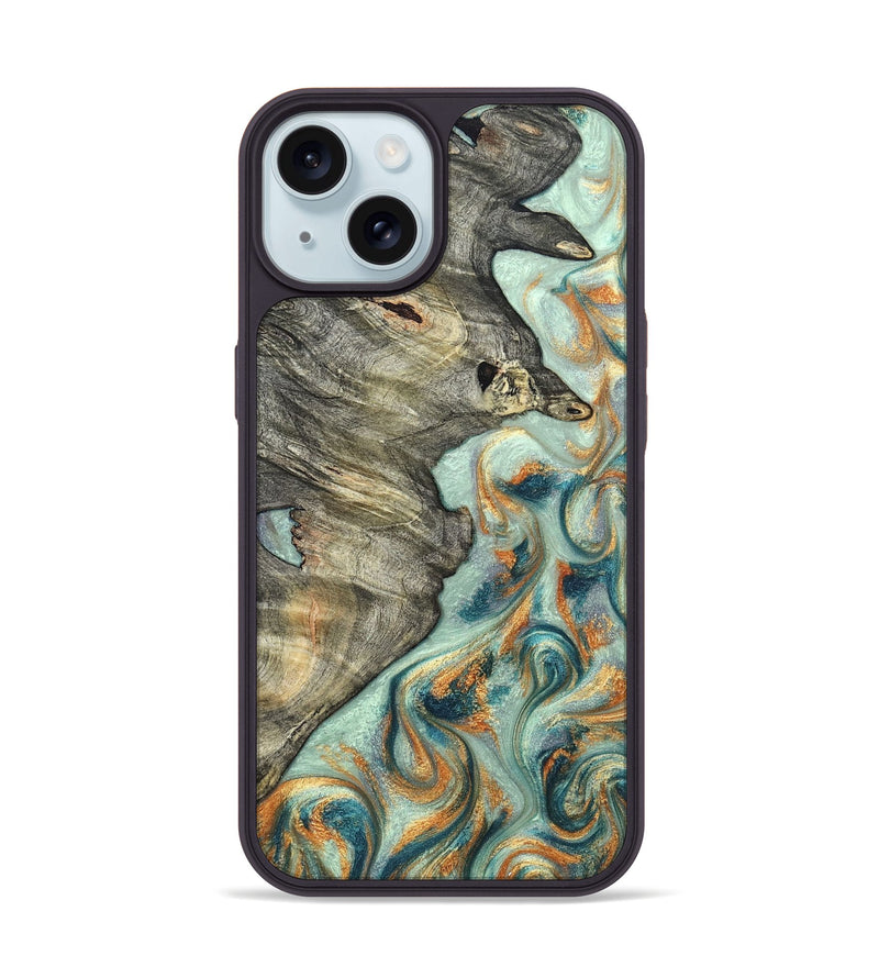 iPhone 15 Wood Phone Case - Raymon (Green, 823254)