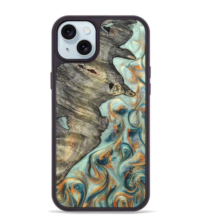 iPhone 15 Plus Wood Phone Case - Raymon (Green, 823254)