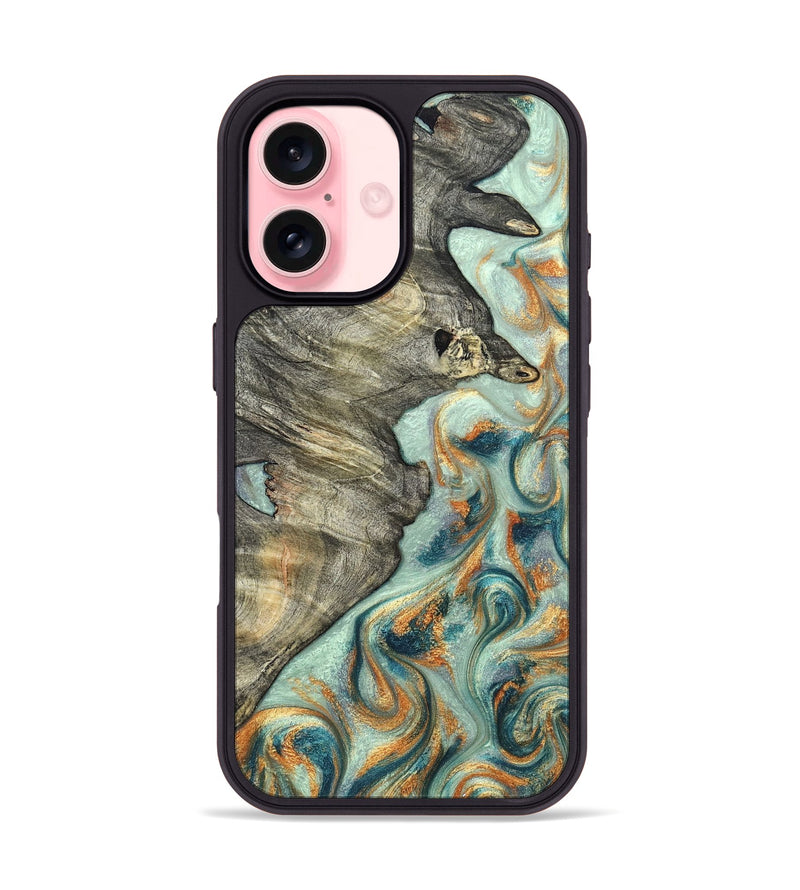 iPhone 16 Wood Phone Case - Raymon (Green, 823254)