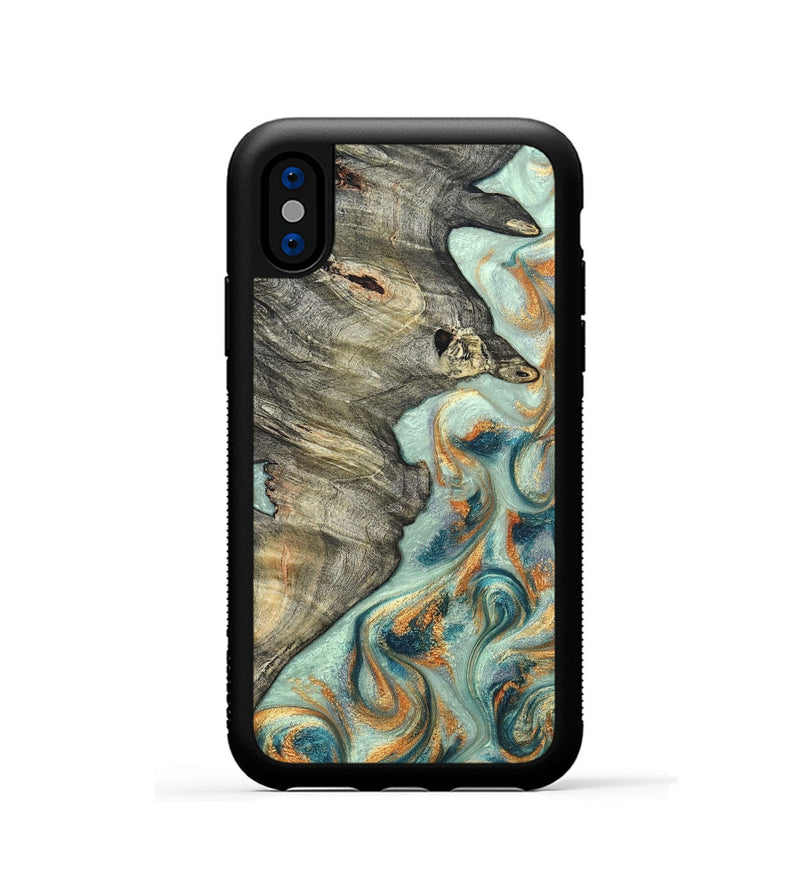 iPhone Xs Wood Phone Case - Raymon (Green, 823254)