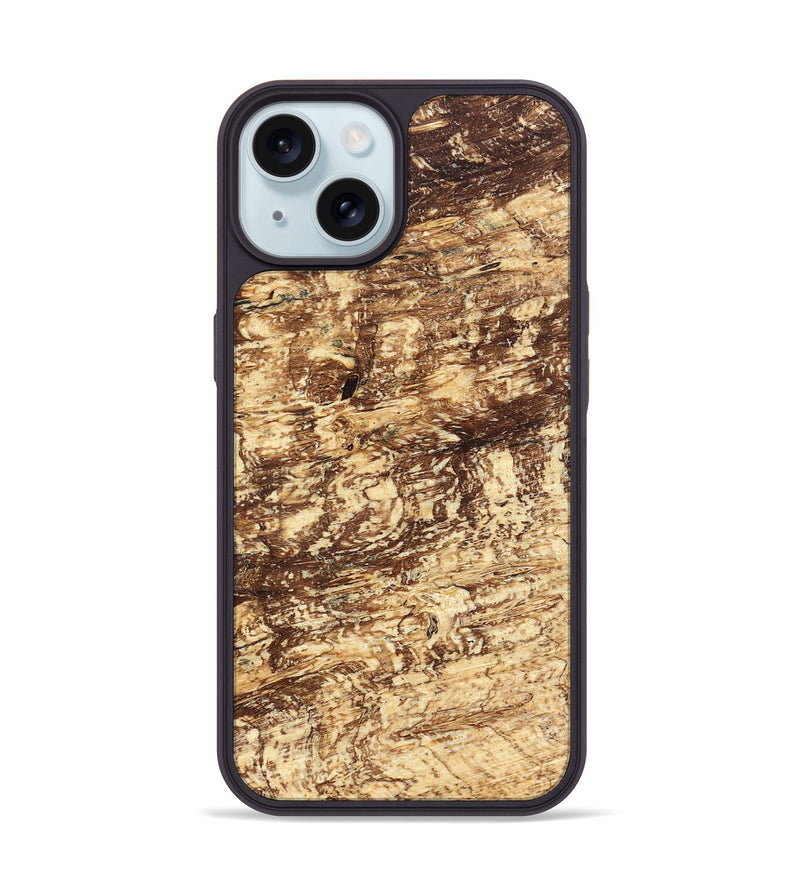 iPhone 15 Wood Phone Case - Scarlet (Wood Burl, 823256)