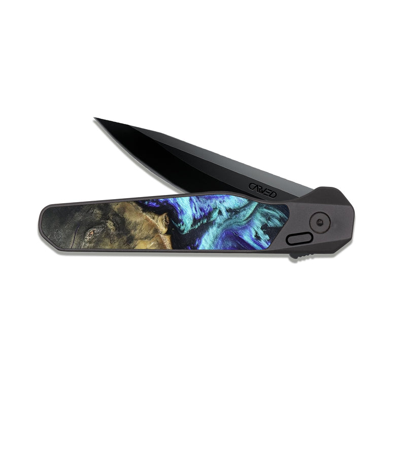 EDC Dark Slate Wood Pocket Knife - Nyra (Purple, 823264)