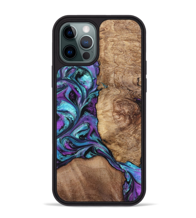 iPhone 12 Pro Max Wood Phone Case - Roberto (Purple, 823265)