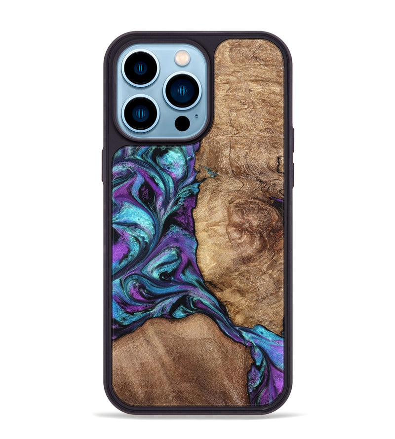 iPhone 14 Pro Max Wood Phone Case - Roberto (Purple, 823265)