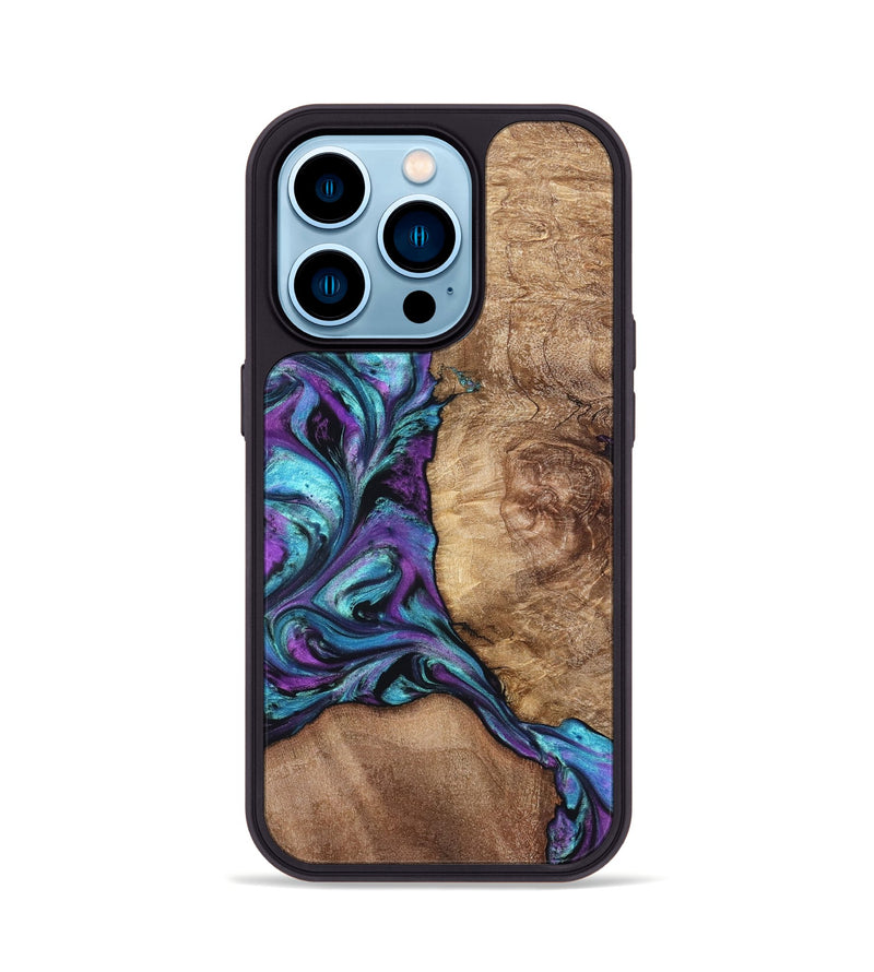 iPhone 14 Pro Wood Phone Case - Roberto (Purple, 823265)