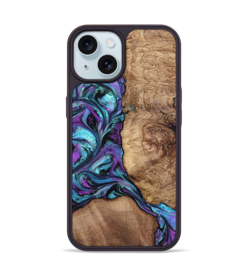 iPhone 15 Wood Phone Case - Roberto (Purple, 823265)