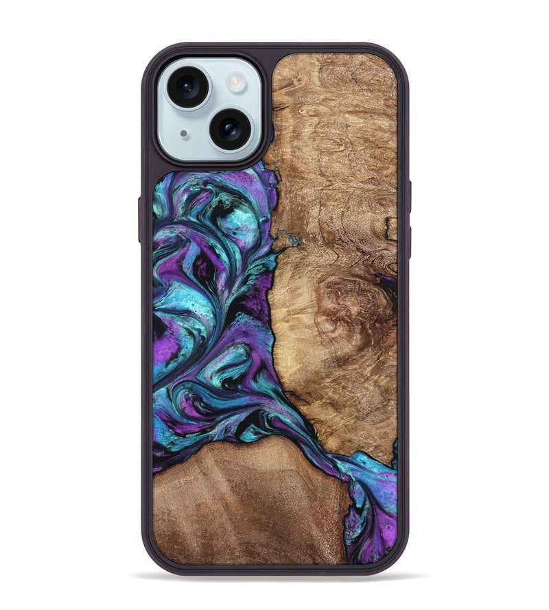 iPhone 15 Plus Wood Phone Case - Roberto (Purple, 823265)