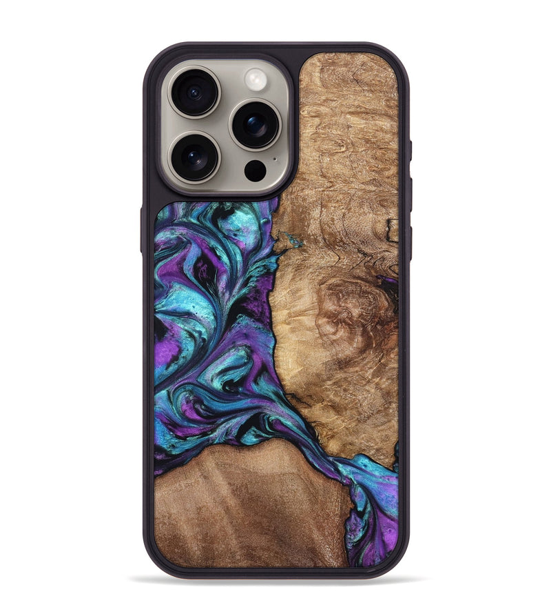 iPhone 15 Pro Max Wood Phone Case - Roberto (Purple, 823265)